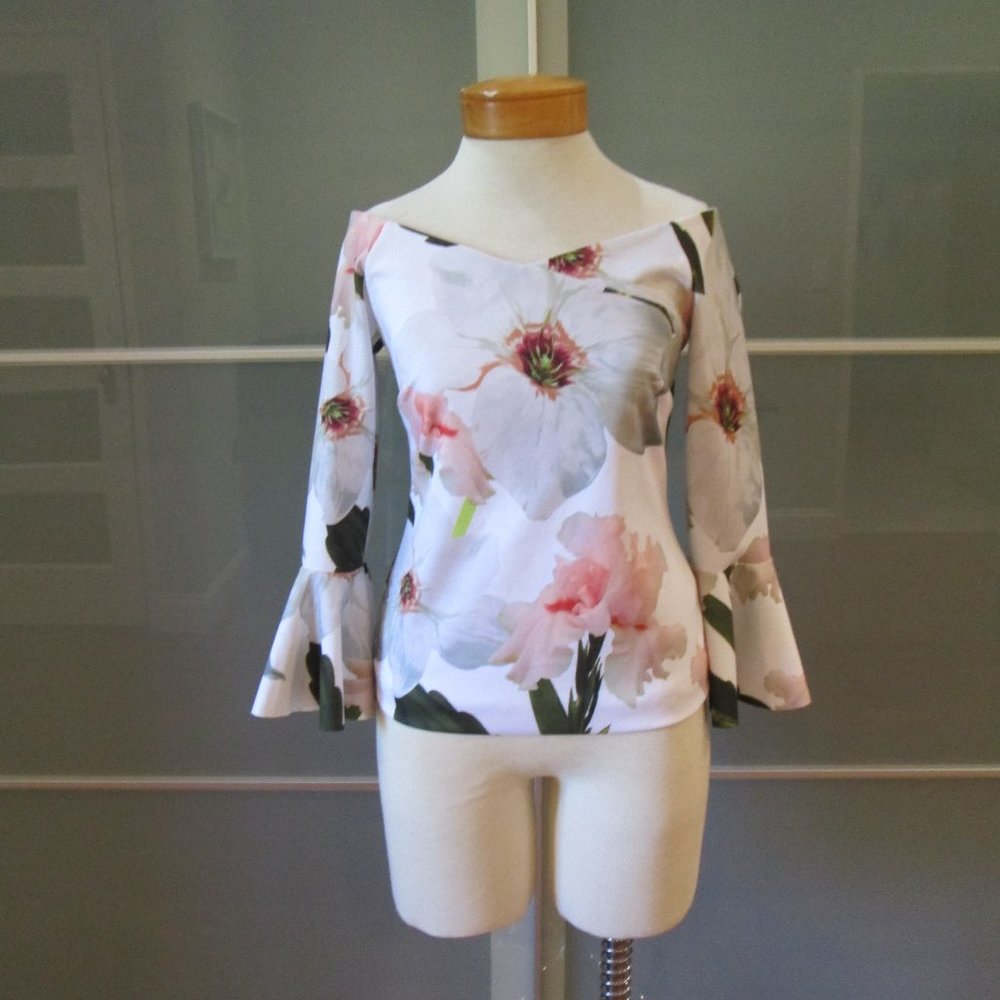 *SOLD* Ted Baker London Floral Print Off Shoulder - Picture 1 of 8